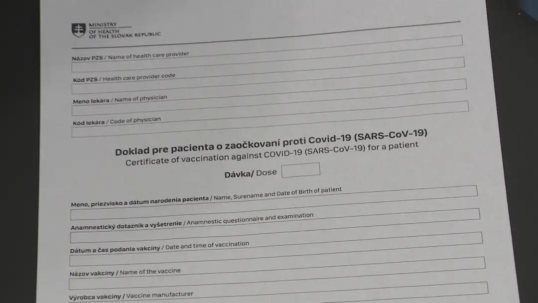 Doklad o zaočkovaní