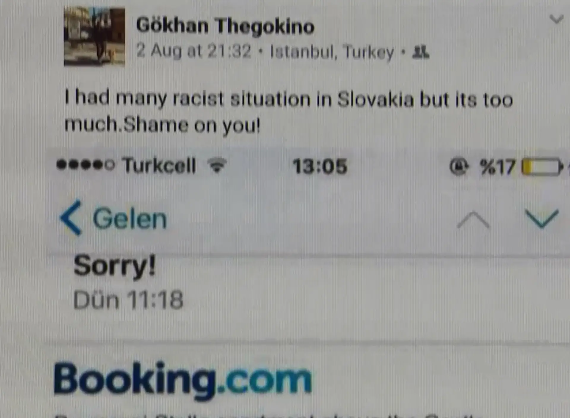 Príspevok na internete.