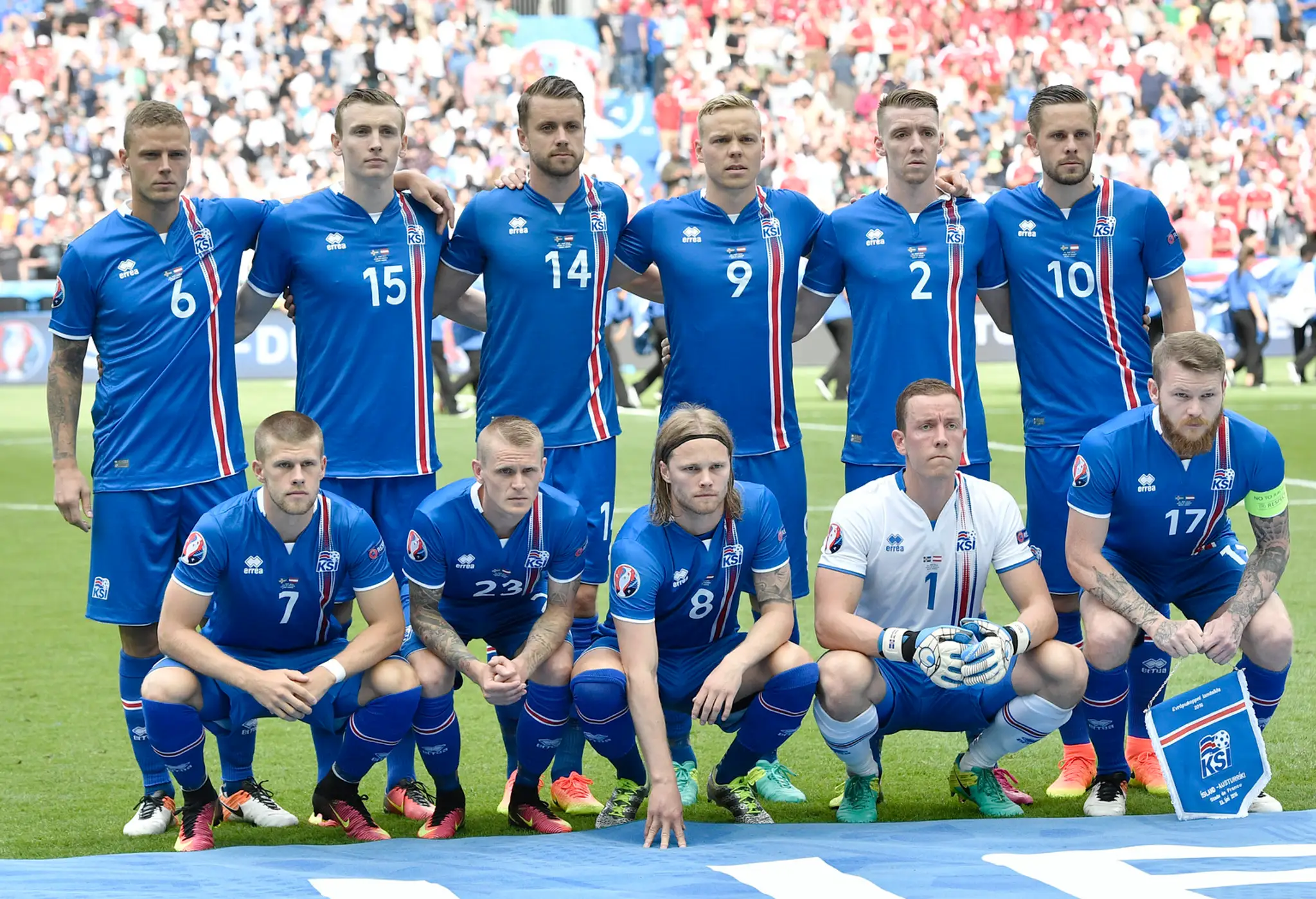 Islandská futbalová reprezentácia pred zápasom s Rakúskom na ME.
