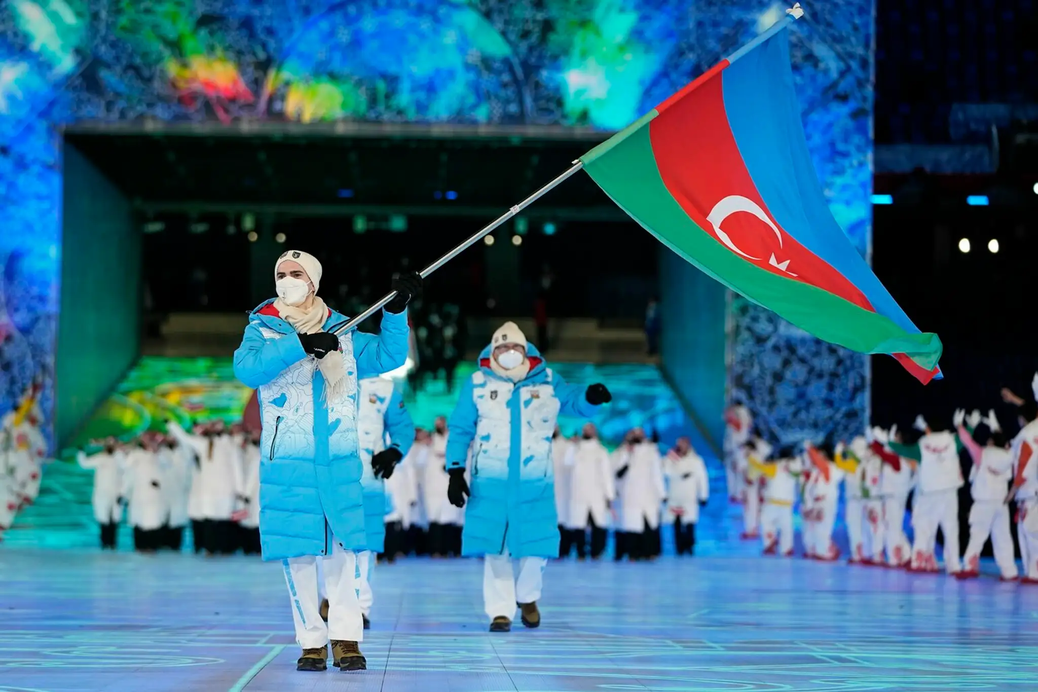 Športovci Azerbajdžanu na otváracom ceremoniáli ZOH 2022.