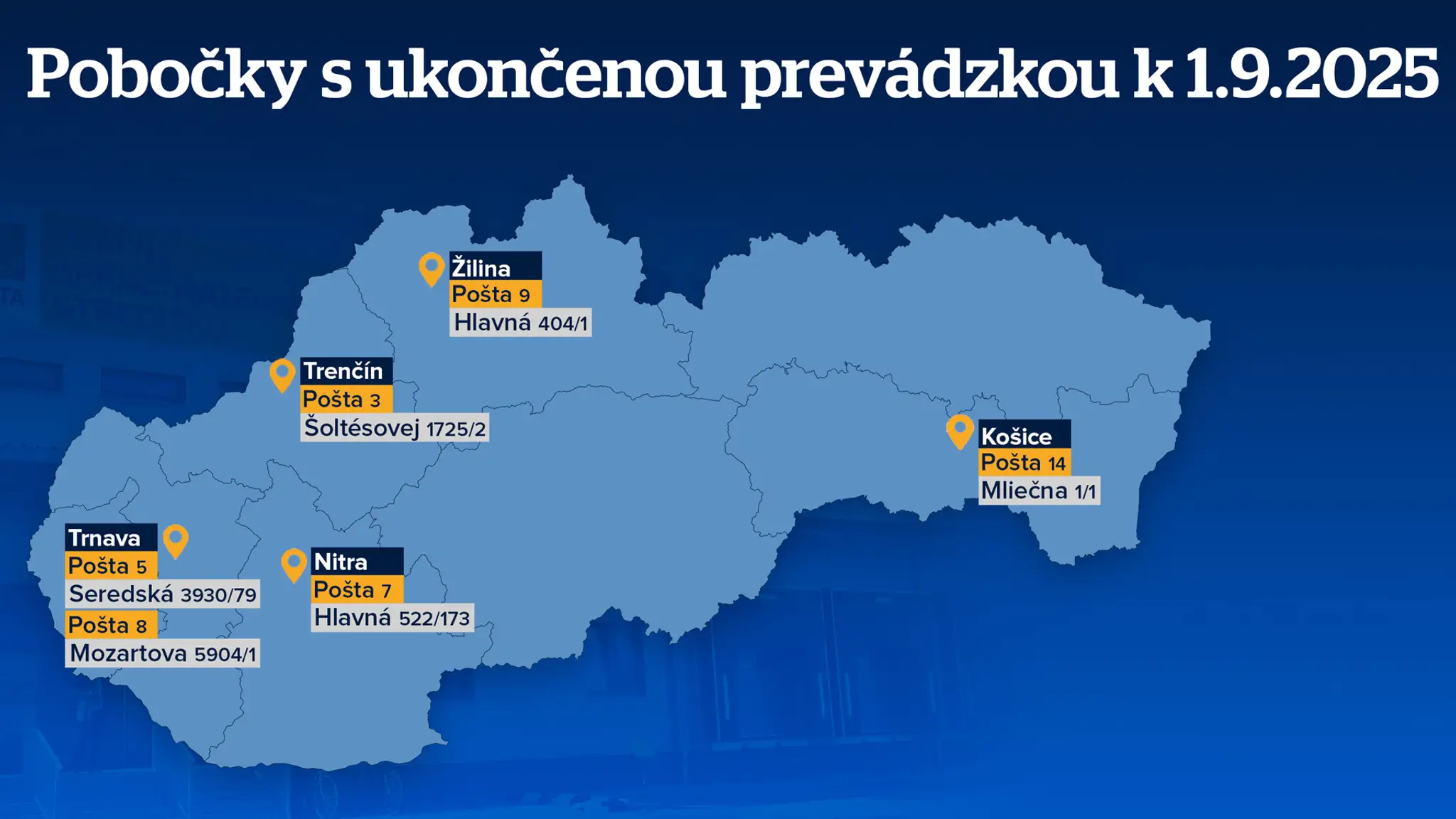 rušenie pošty