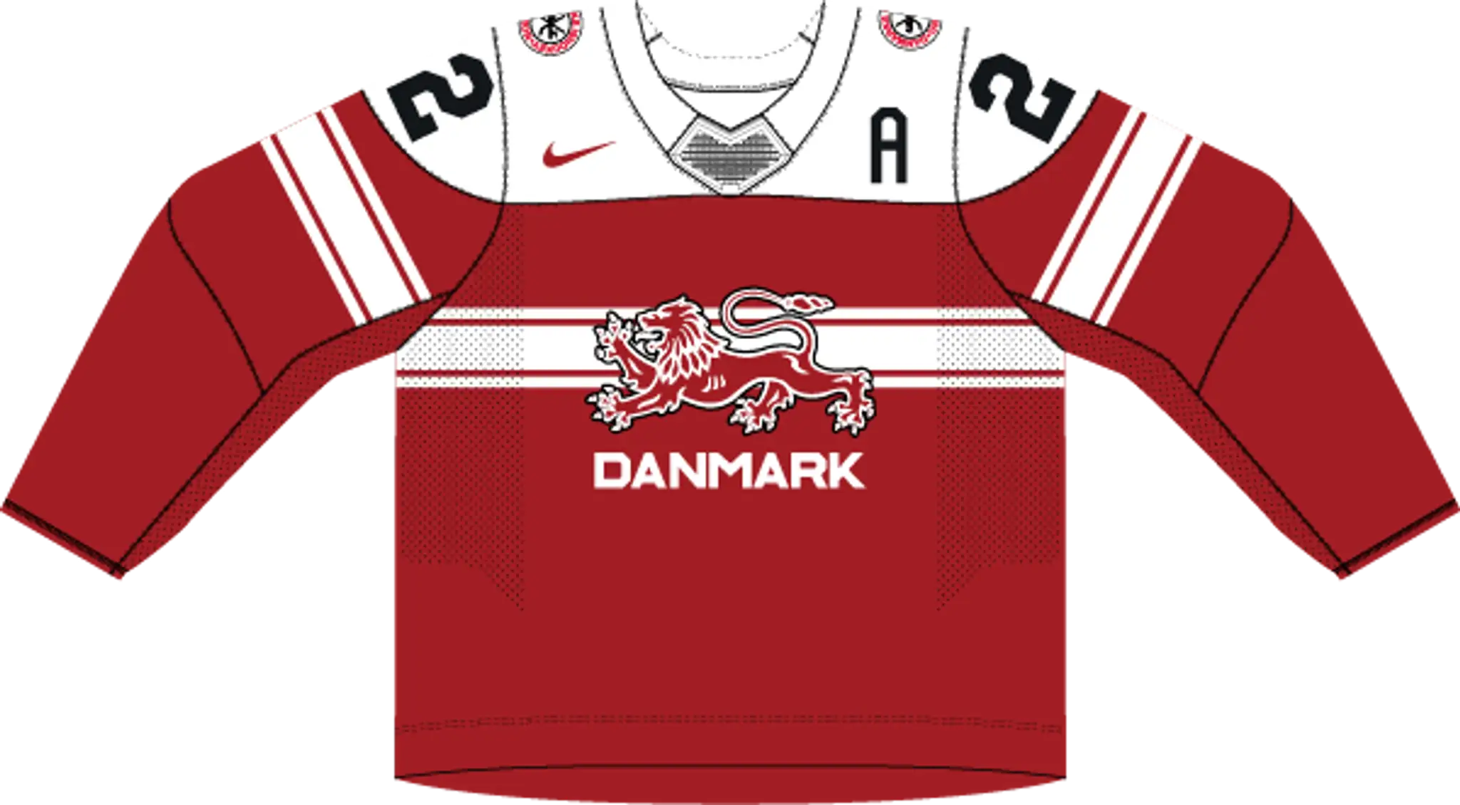 Hosťujúci dres Dánska.