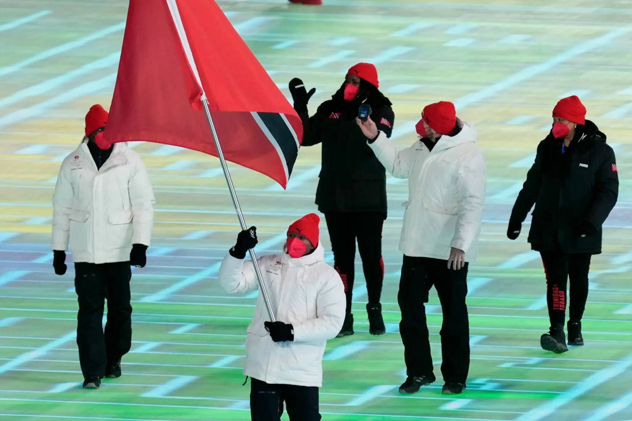 Atléti Trinidadu a Tobaga na otváracom ceremoniáli ZOH 2022.