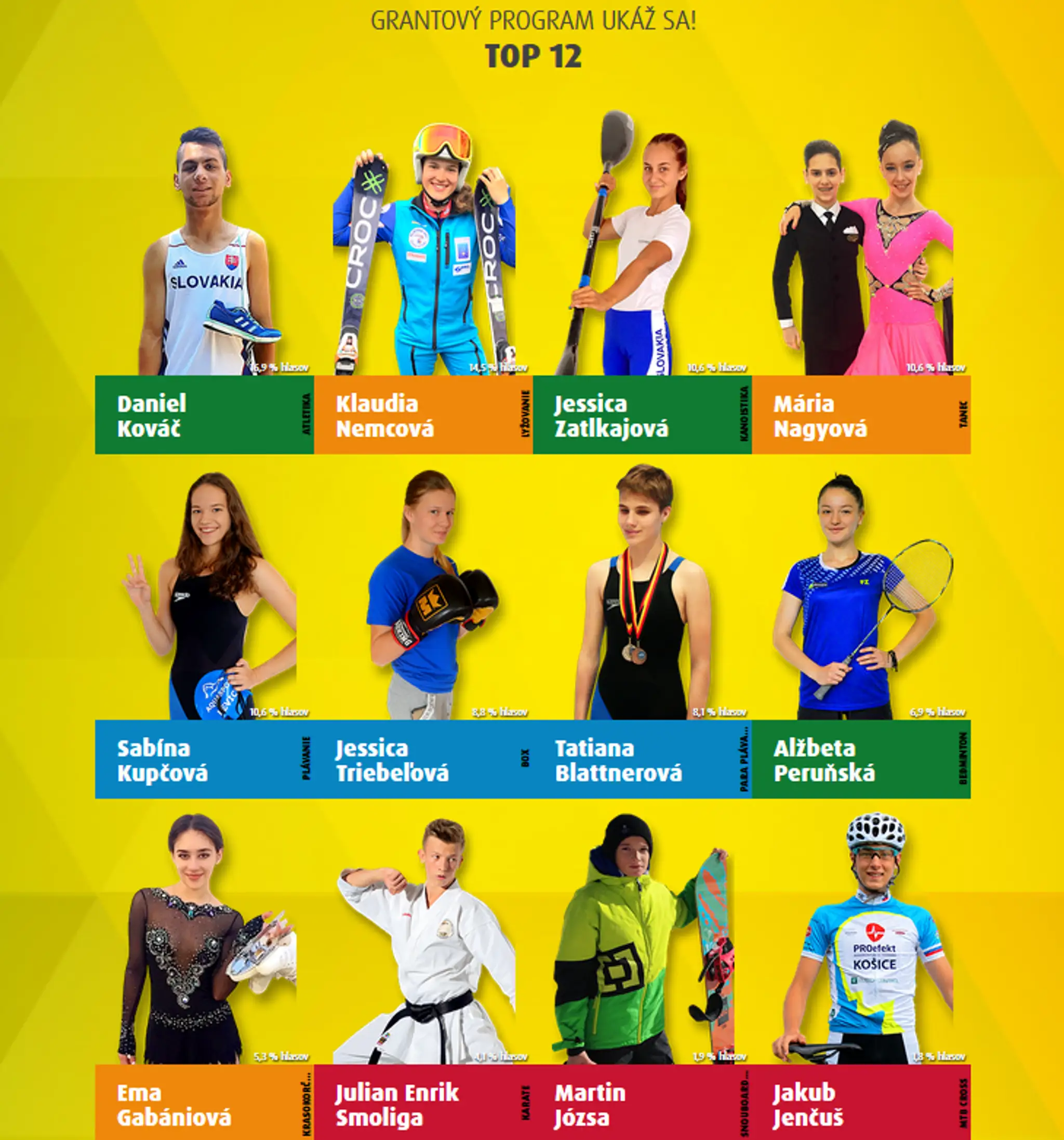 TOP 12 žiadateľov