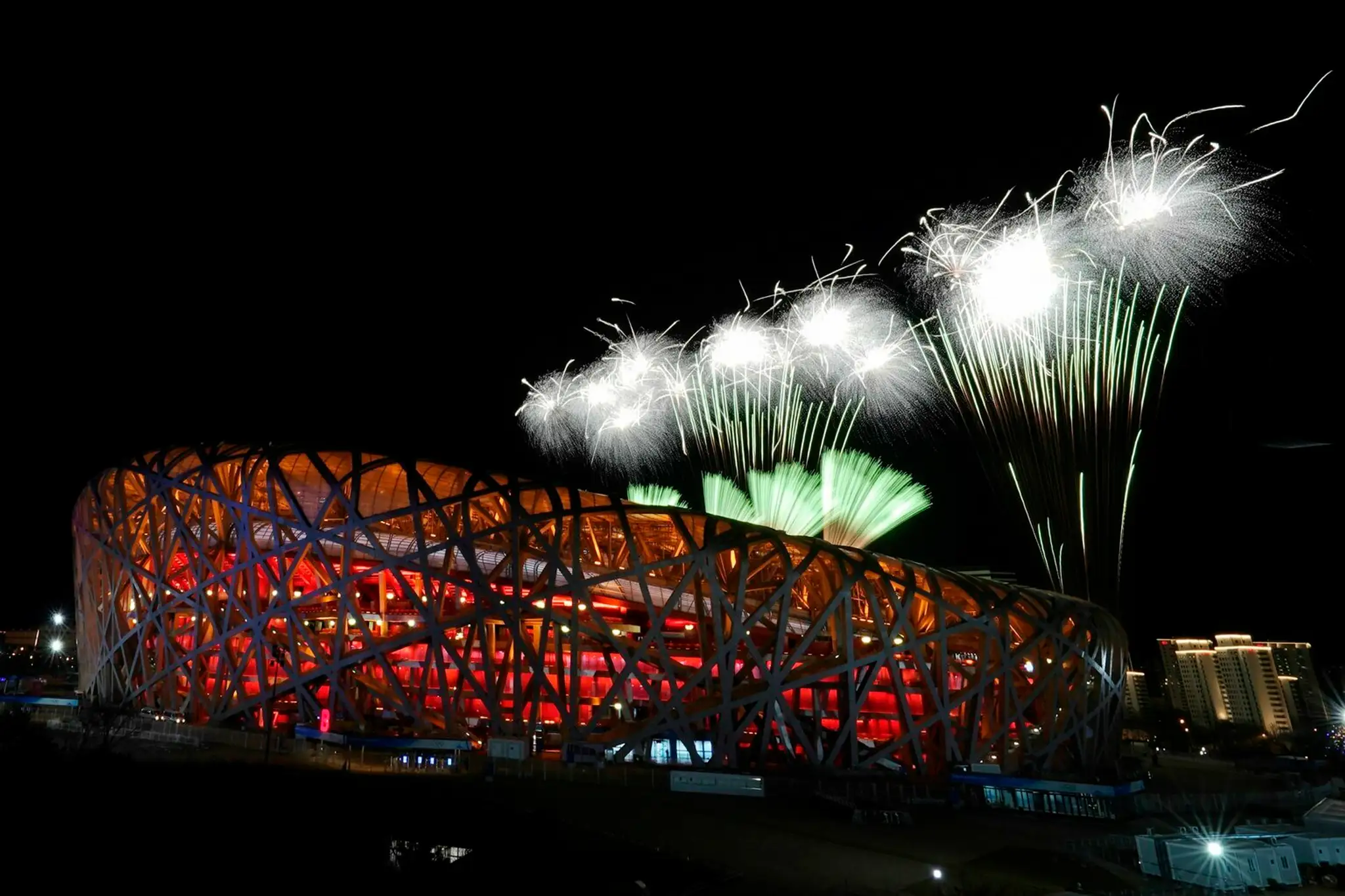 Ohňostroj na otváracom ceremoniáli ZOH 2022.