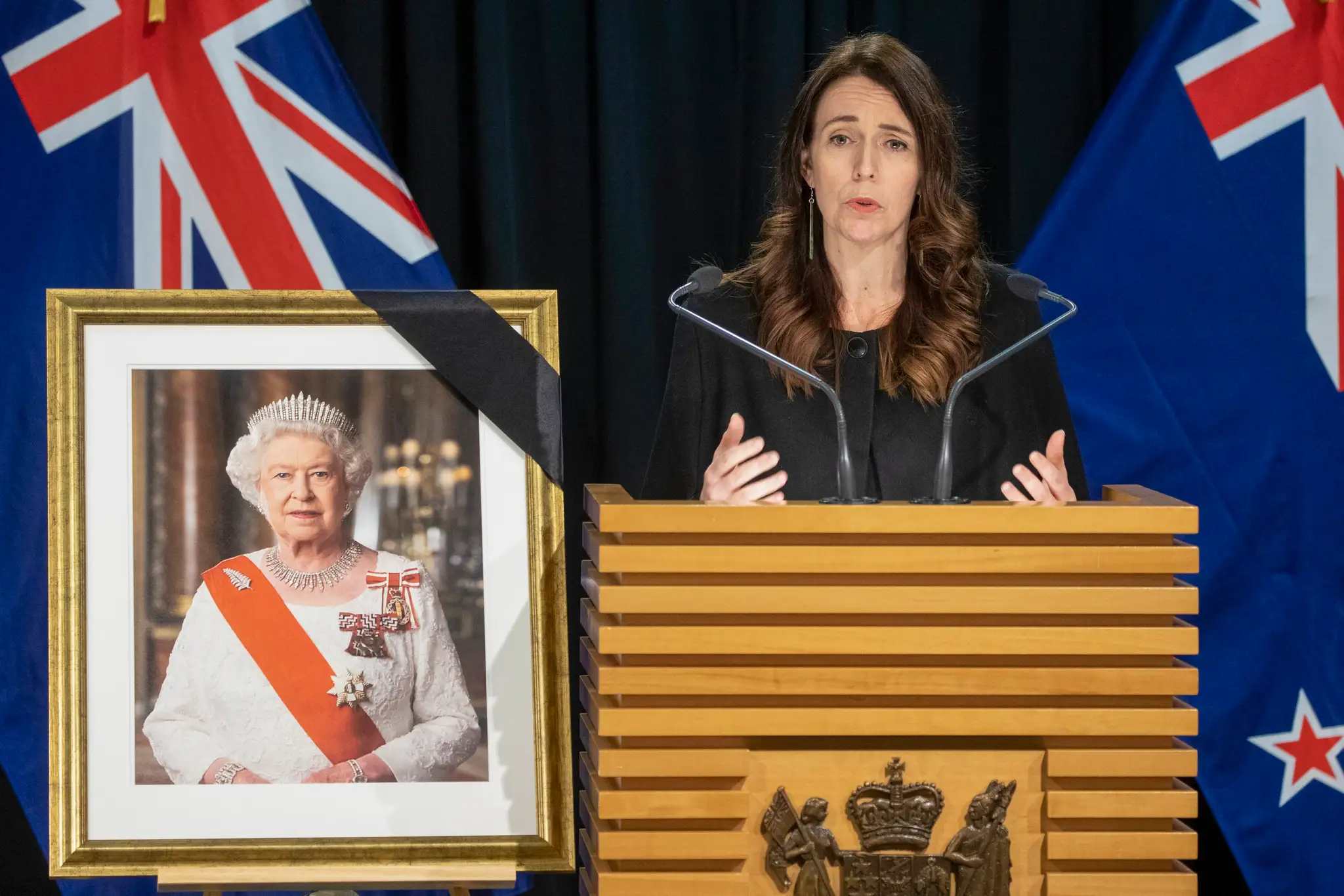 Premiérka Nového Zélandu Jacinda Ardernová v smútočnom príhovore.