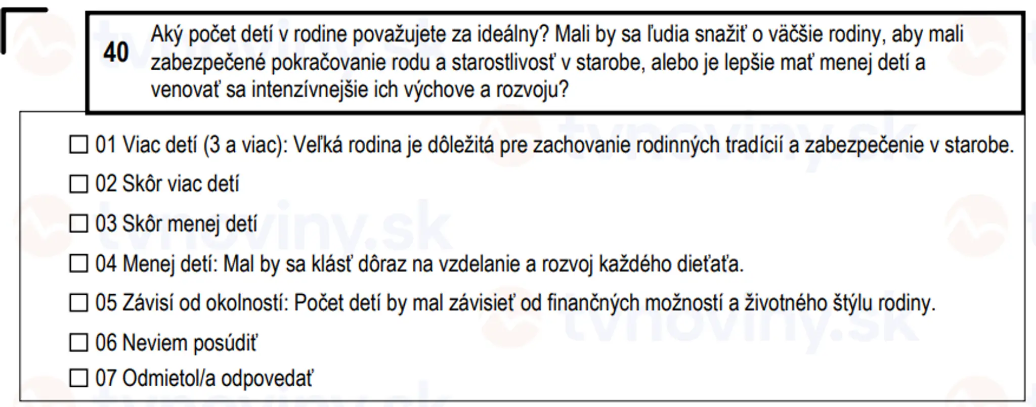 Otázky, ktoré sa pýta Štatistický úrad SR