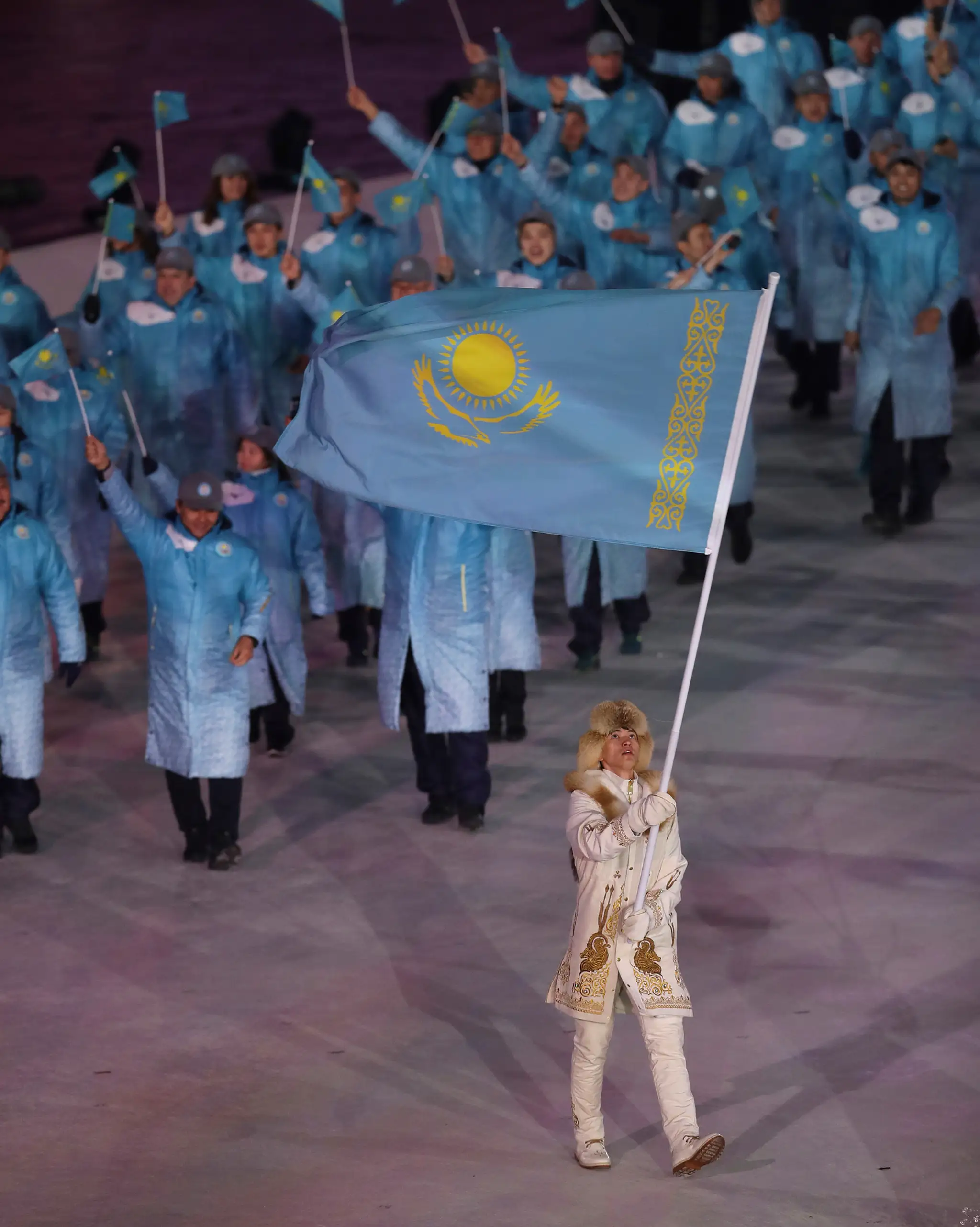 Výprava Fínska na otváracom ceremoniáli ZOH 2018.