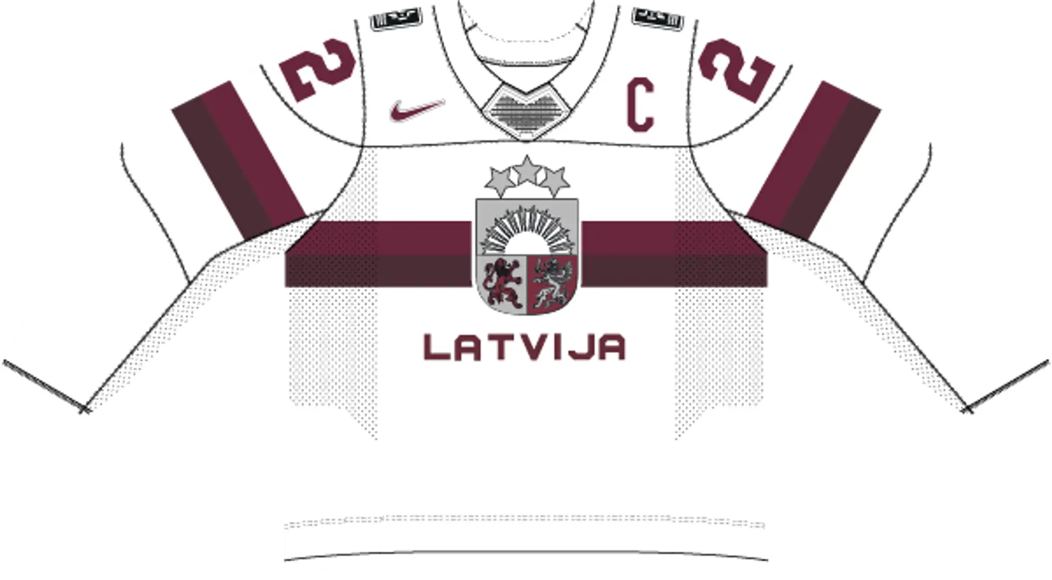 Domáci lotyšský dres.