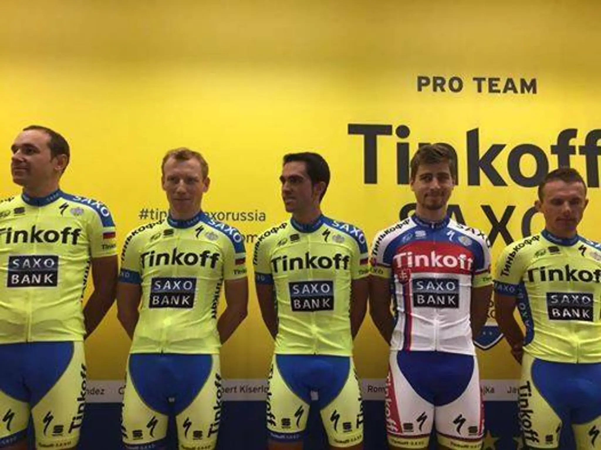 Peter Sagan v novom drese Tinkoff Saxo v Moskve