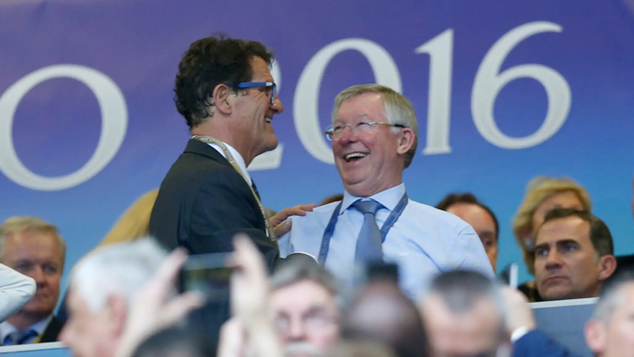 Fabio Capello (vľavo) a Sir Alex Ferguson.