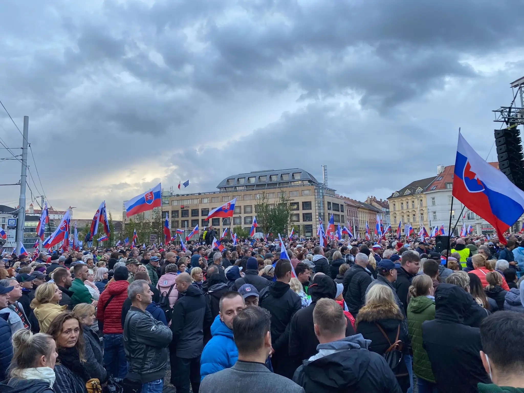 Protivládny protest v Bratislave.