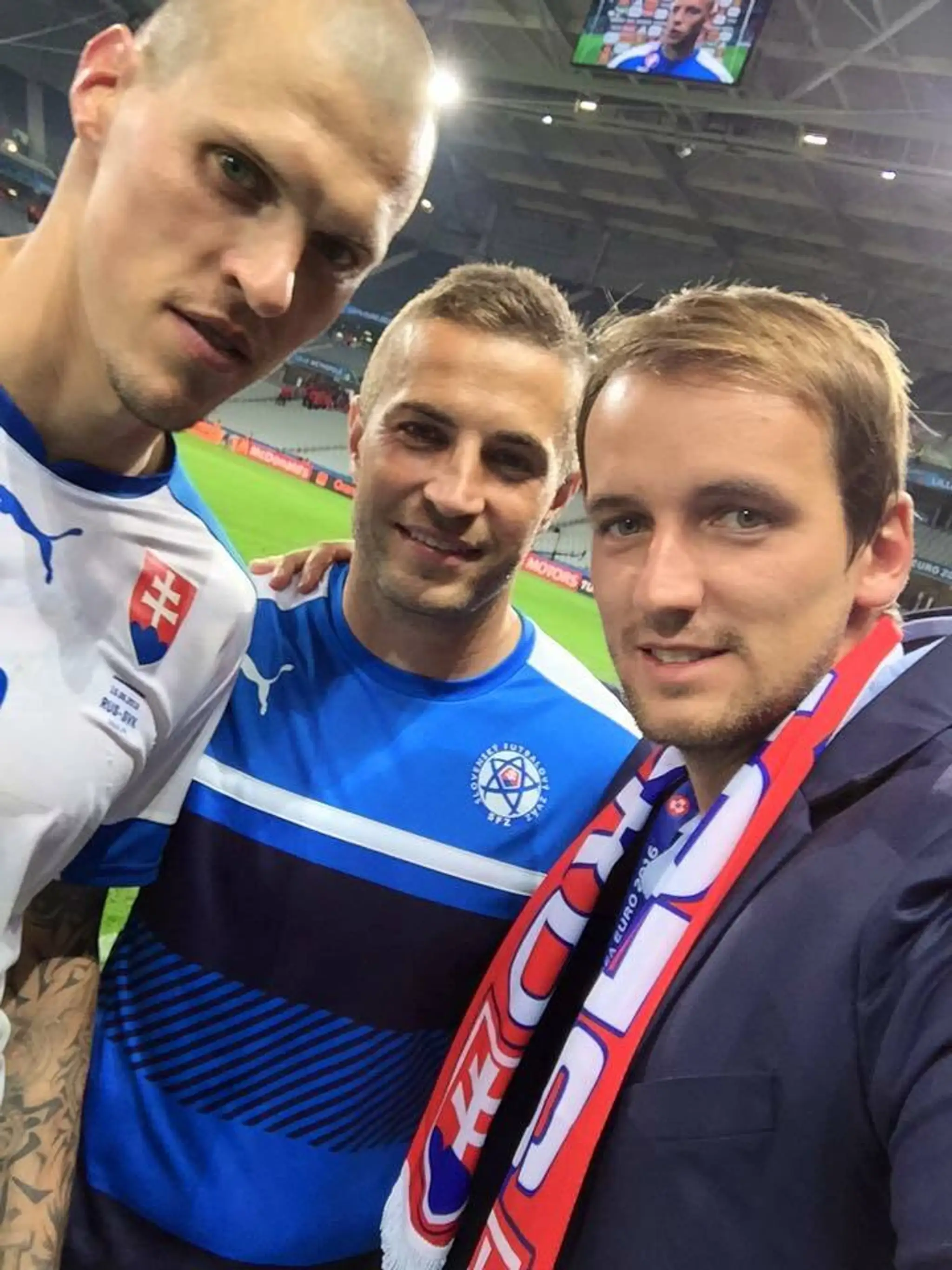 Milan Ondruš s Martinom Škrtelom a Stanom Šestákom