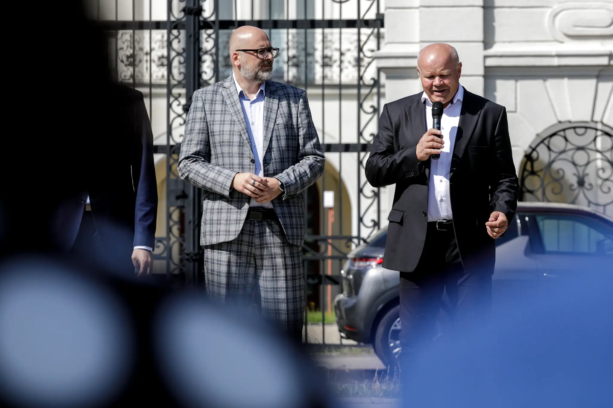 Predseda Združenia miest a obcí Slovenska Branislav Tréger a ústredný riaditeľ Kancelárie