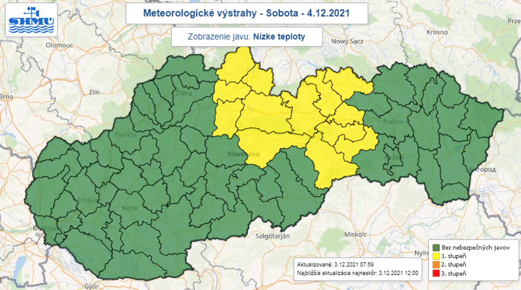 Výstrahy pred nízkymi teplotami