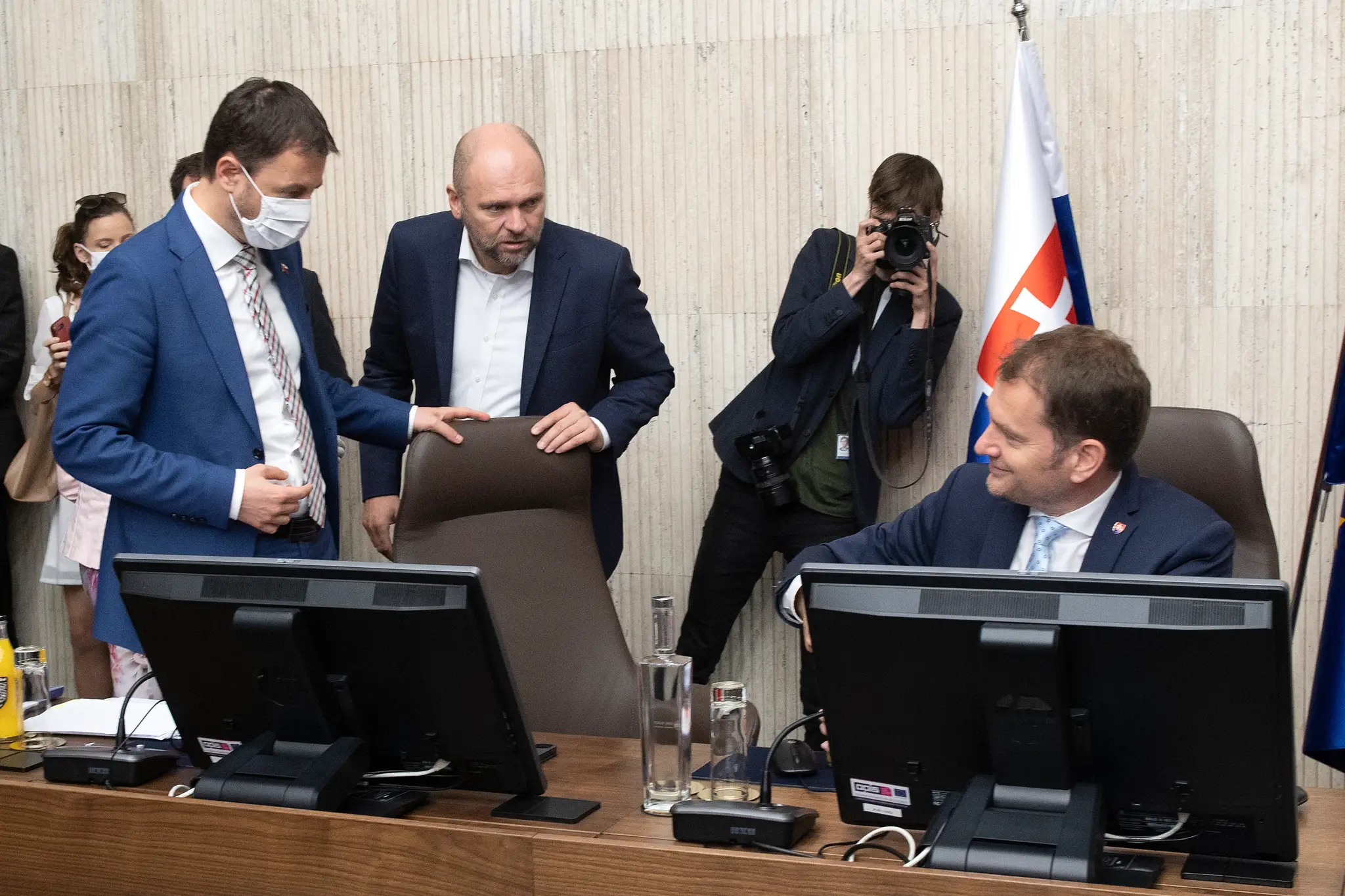 Eduard Heger, Richard Sulík a Igor Matovič na archívnej snímke.