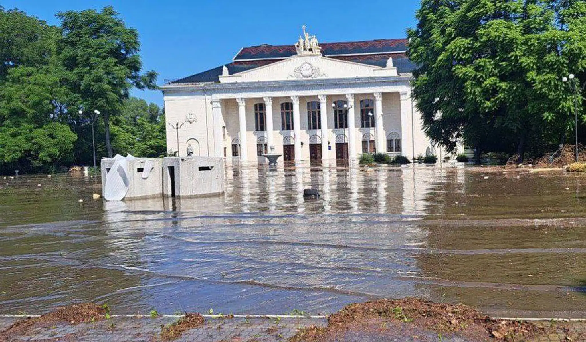 Záplavy v Chersonskej oblasti.