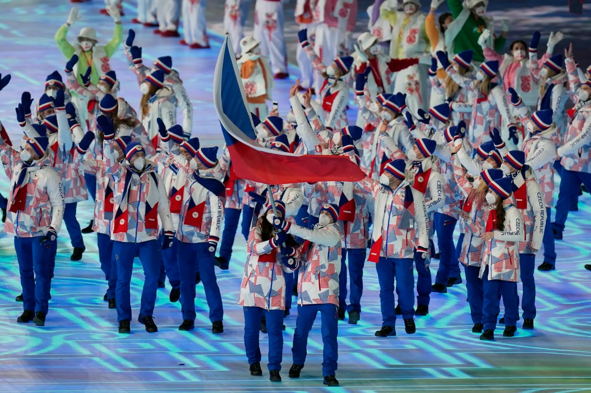 Česká výprava na otváracom ceremoniáli ZOH 2022.