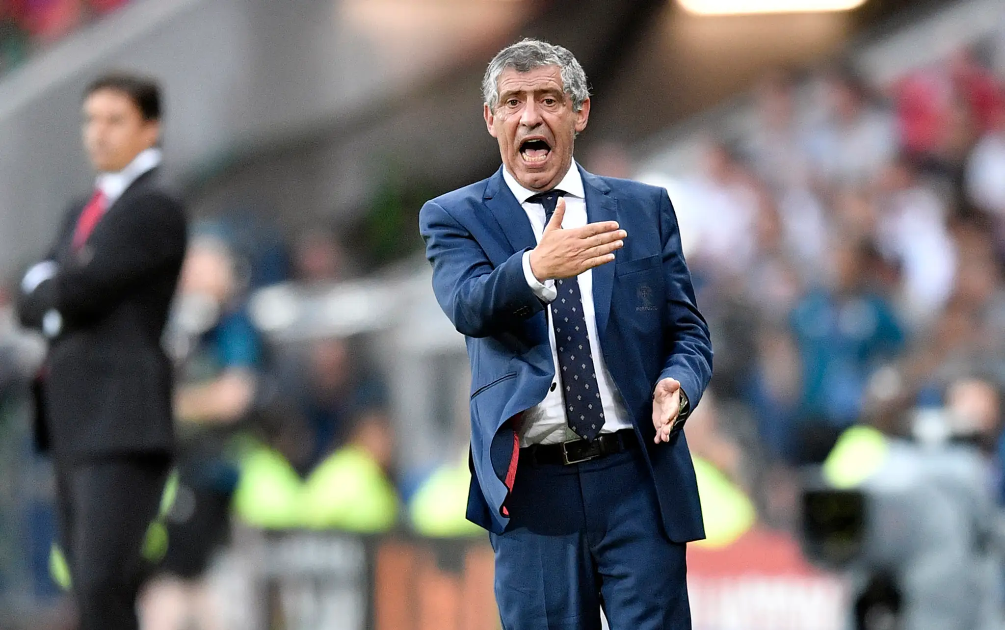 Portugalský kouč Fernando Santos počas duelu semifinále ME proti Walesu.
