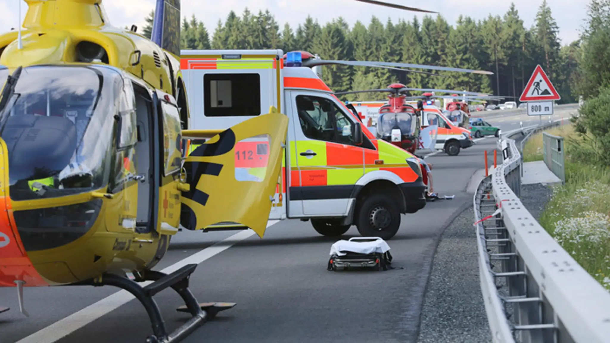 Nehoda na nemeckej diaľnici A9.