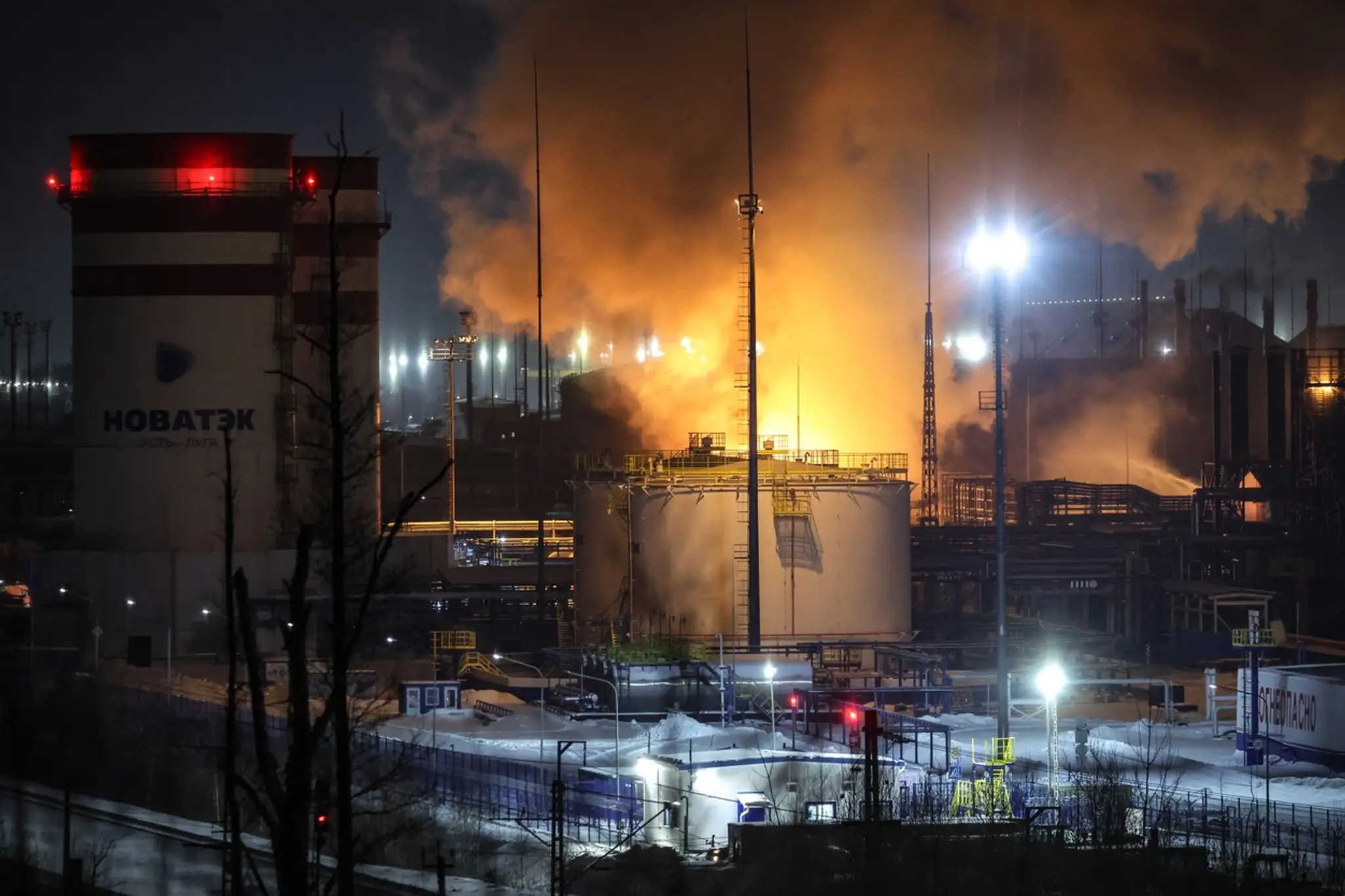 Požiar plynového terminálu pri Petrohrade
