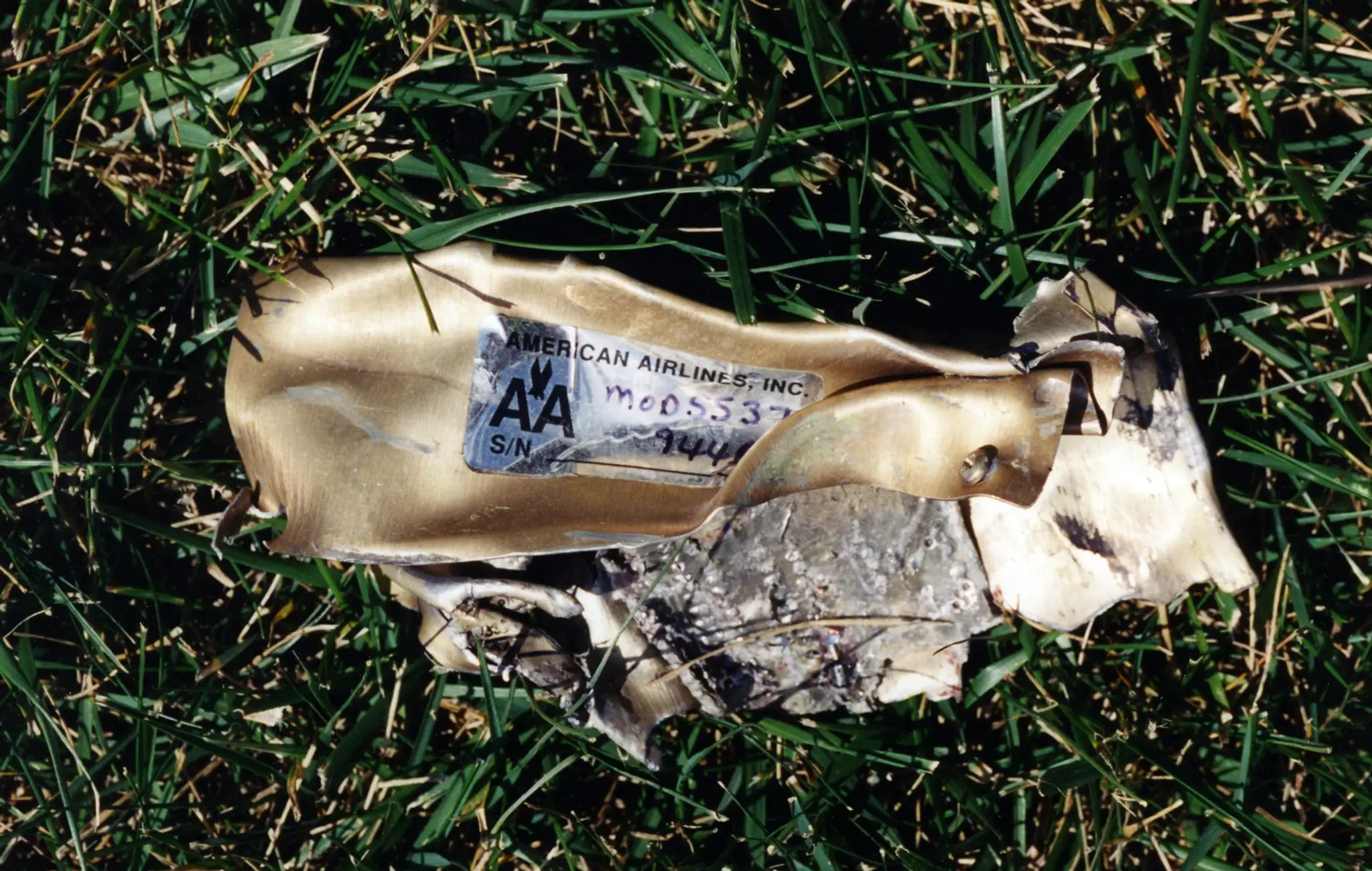Fragmenty lietadla American Airlines.