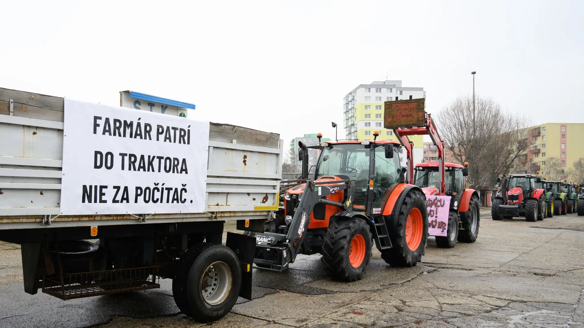 Protest farmárov.