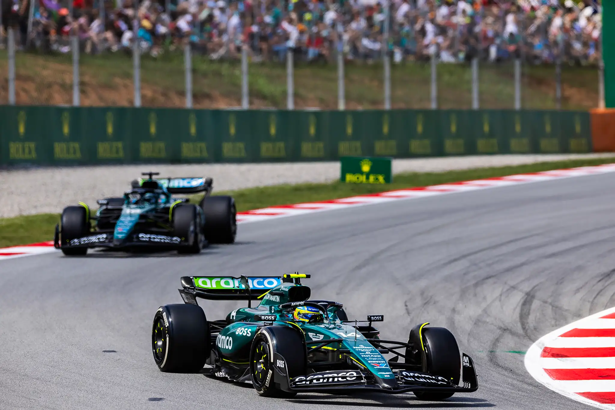 Španielsky jazdec Aston Martinu Fernando Alonso na VC Španielska.