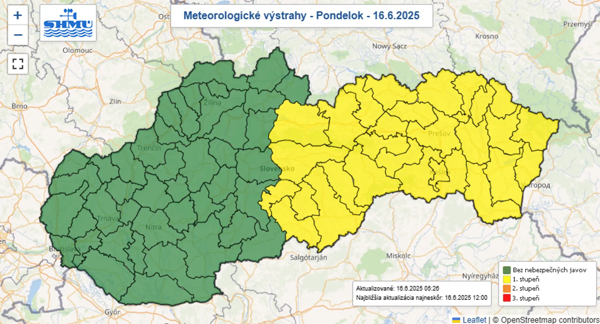 Platia výstrahy na Slovensku