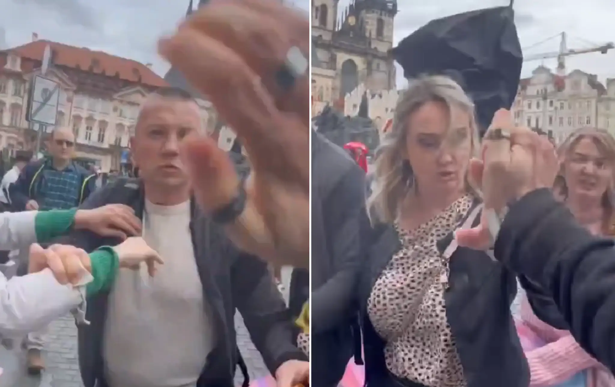 Incident na Staromestskom námestí v Prahe.