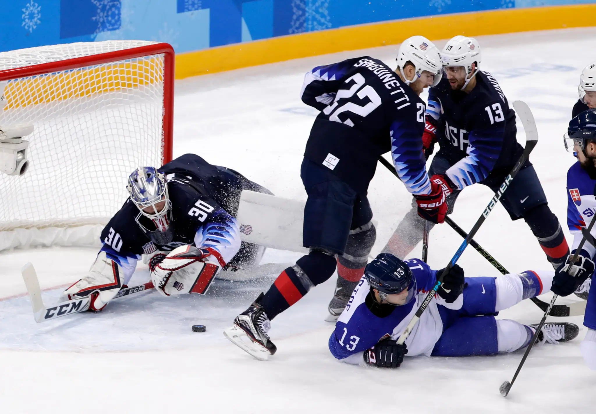 Tréner Slovenska Craig Ramsay počas duelu proti USA na ZOH 2018.
