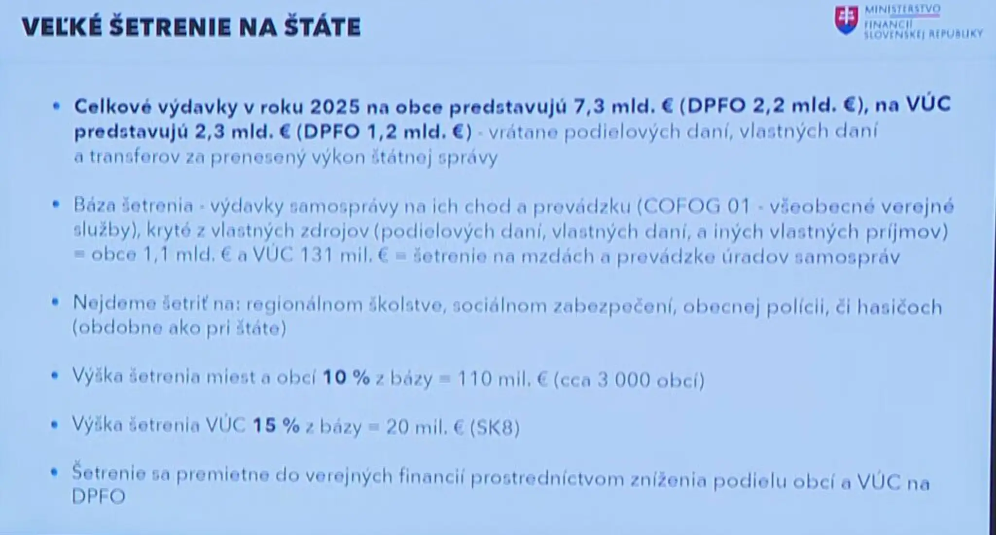 Šetrenie samospráv a VÚC