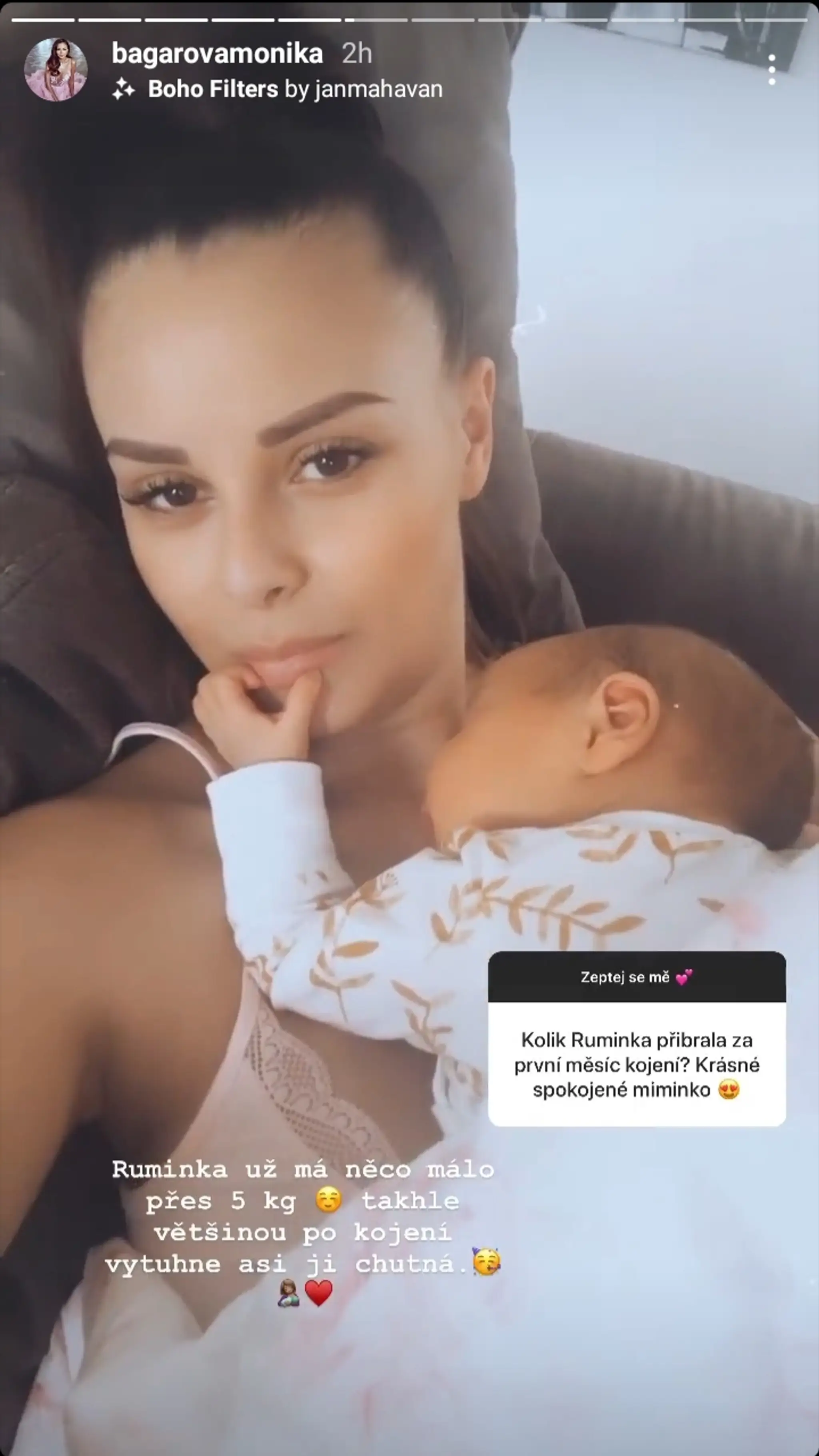 Monika Bagárová s malou Rumiou