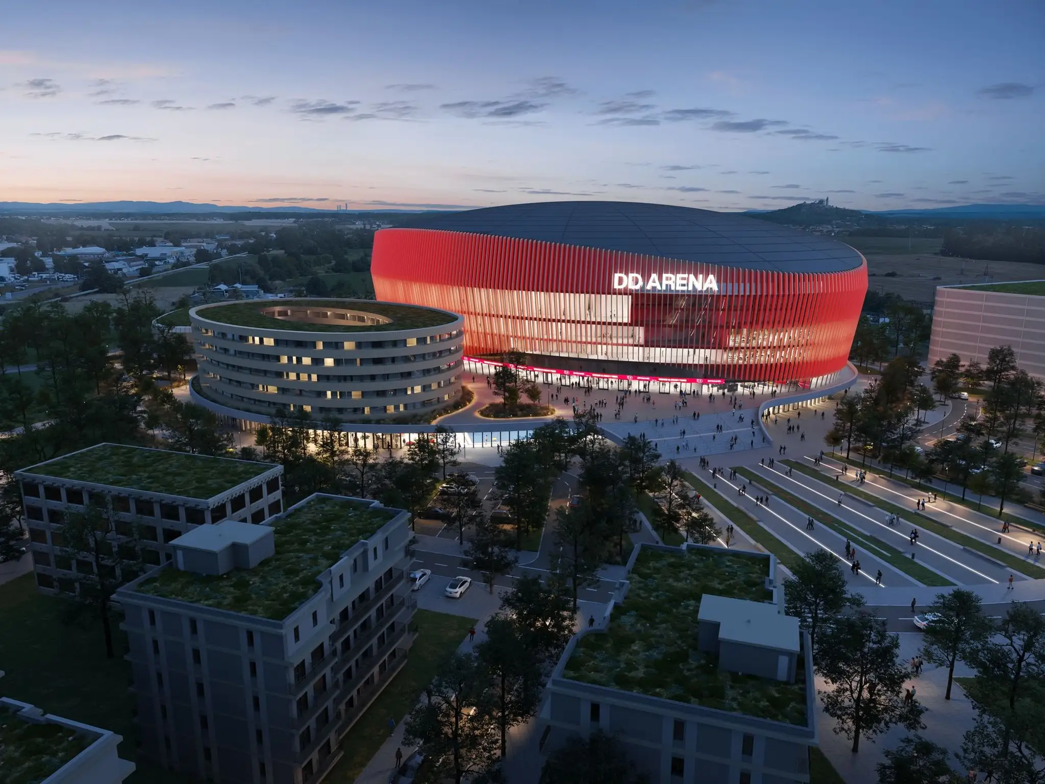 Vizualizácia nového štadióna Pardubíc