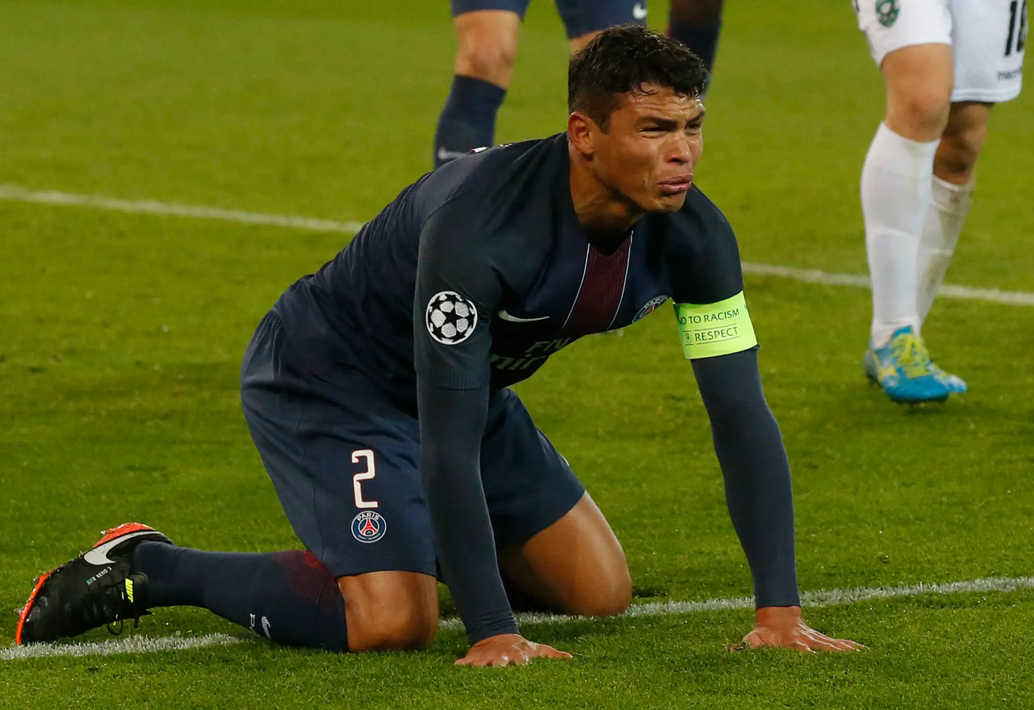 Kapitán PSG Thiago Silva si spytuje svedomie v dueli LM proti Ludogorcu Razgrad.