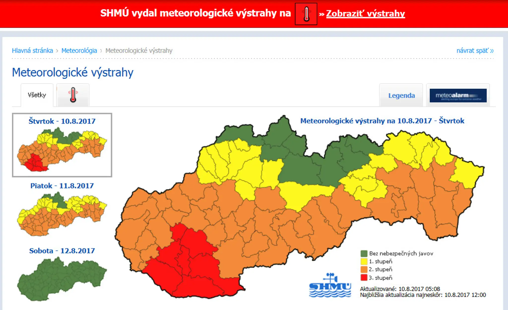 Výstrahy pred teplom.