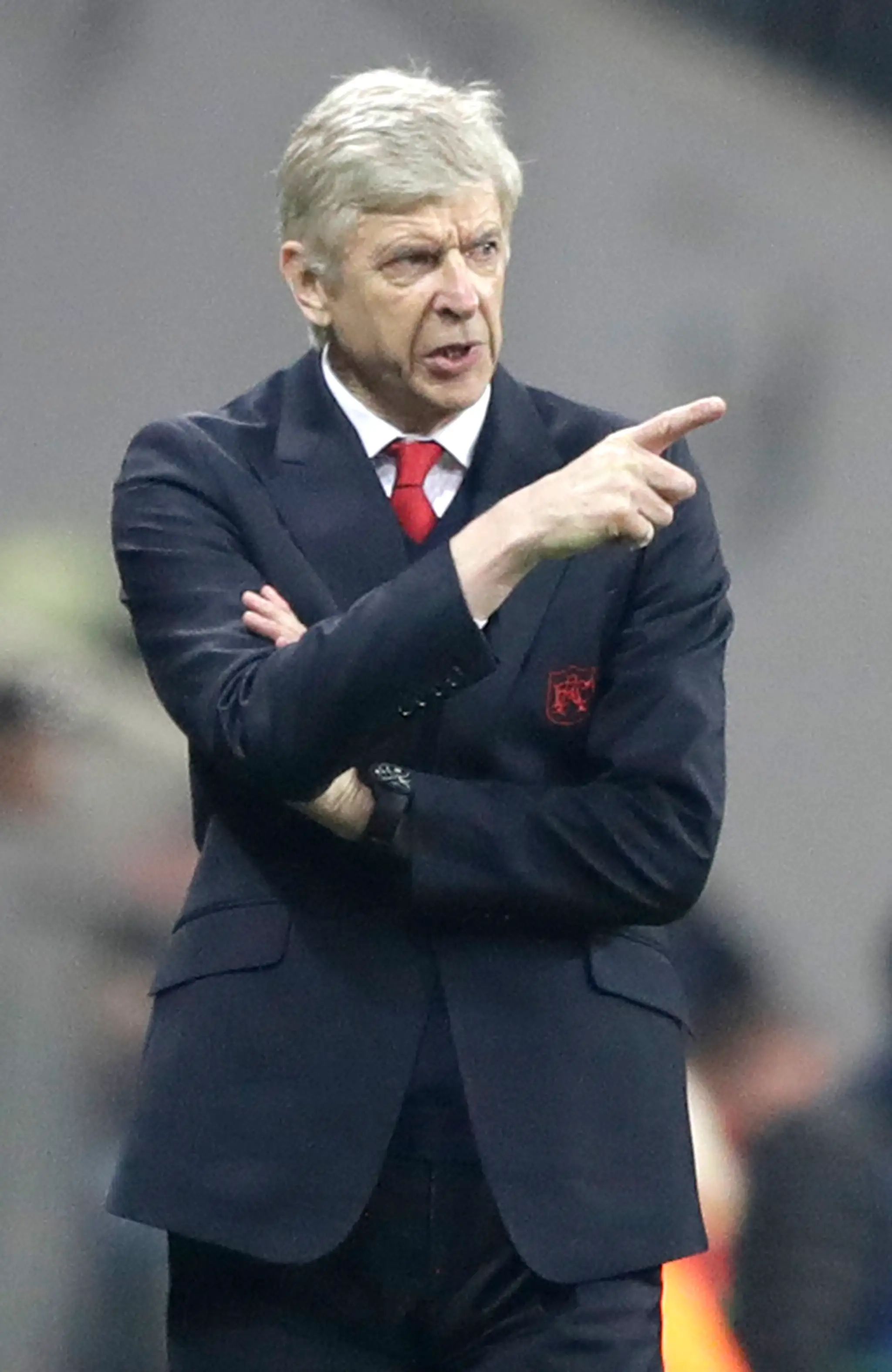 Kouč Arsenalu Arsene Wenger počas zápasu osemfinále LM proti Bayernu.