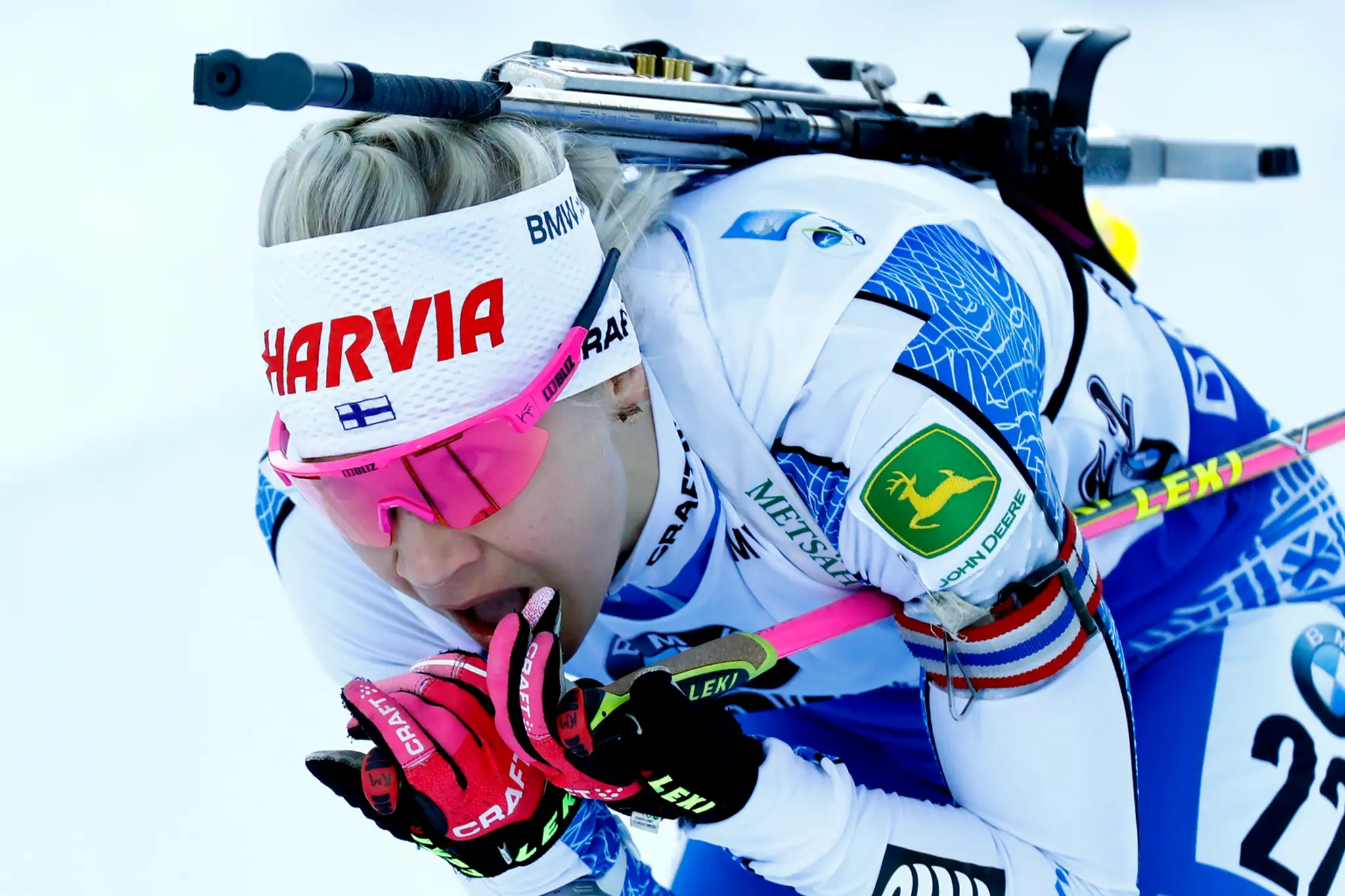 Biatlonistka Kaisa Mäkäräinenová v šprinte v Ruhpoldingu.