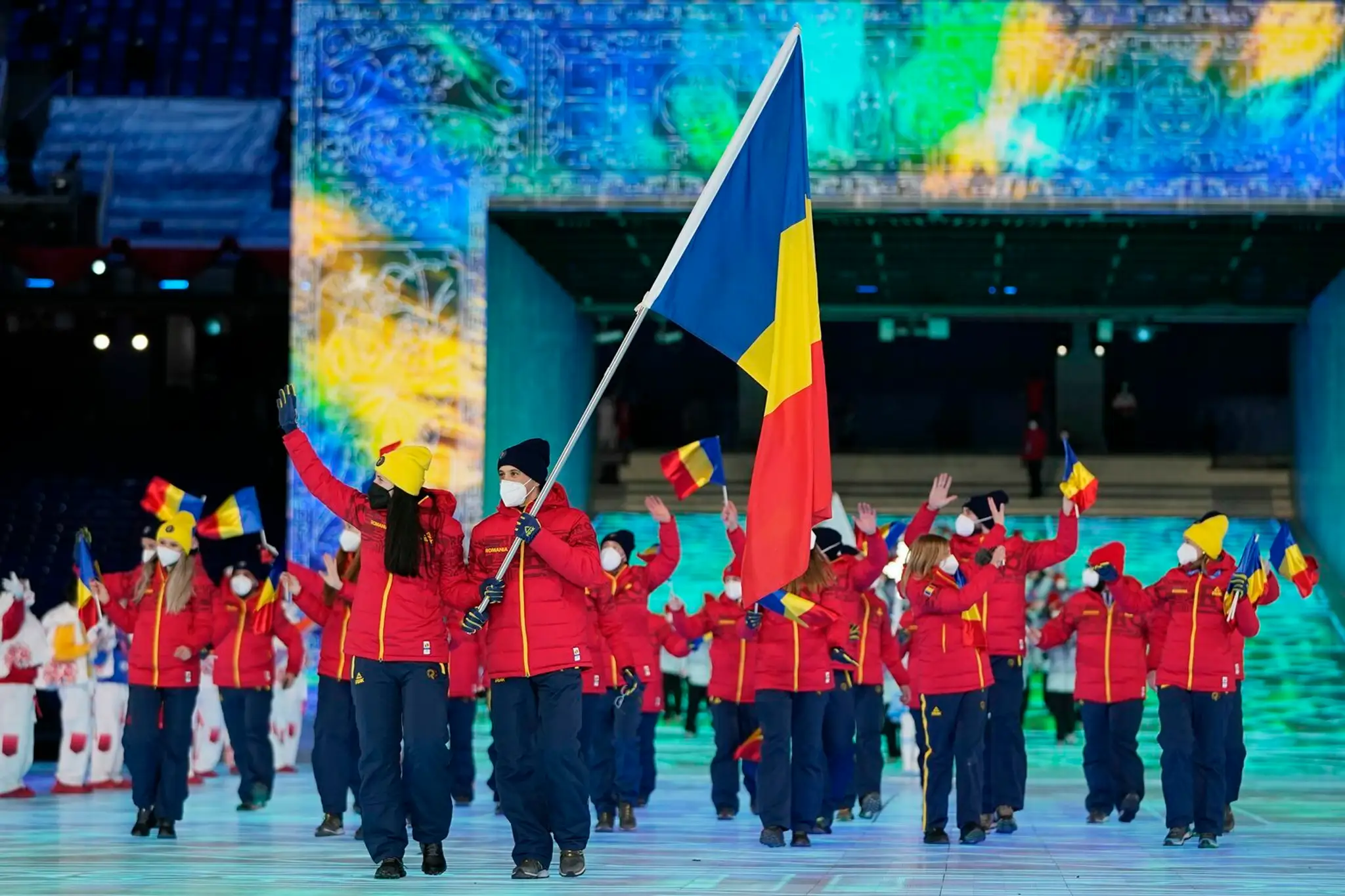 Rumunská výprava na otváracom ceremoniáli ZOH 2022.