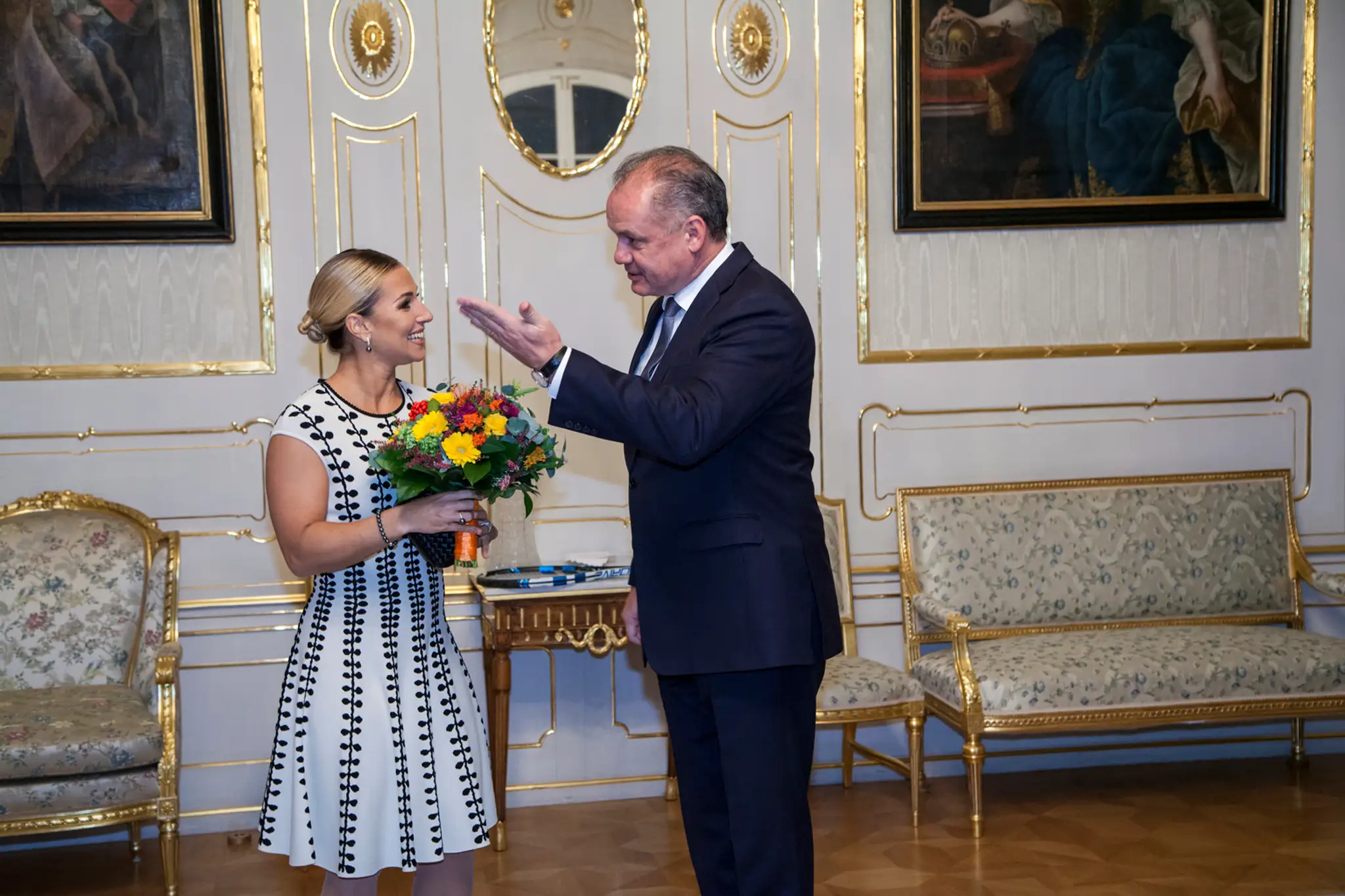 Prezident Andrej Kiska prijal tenistku Dominiku Cibulkovú.