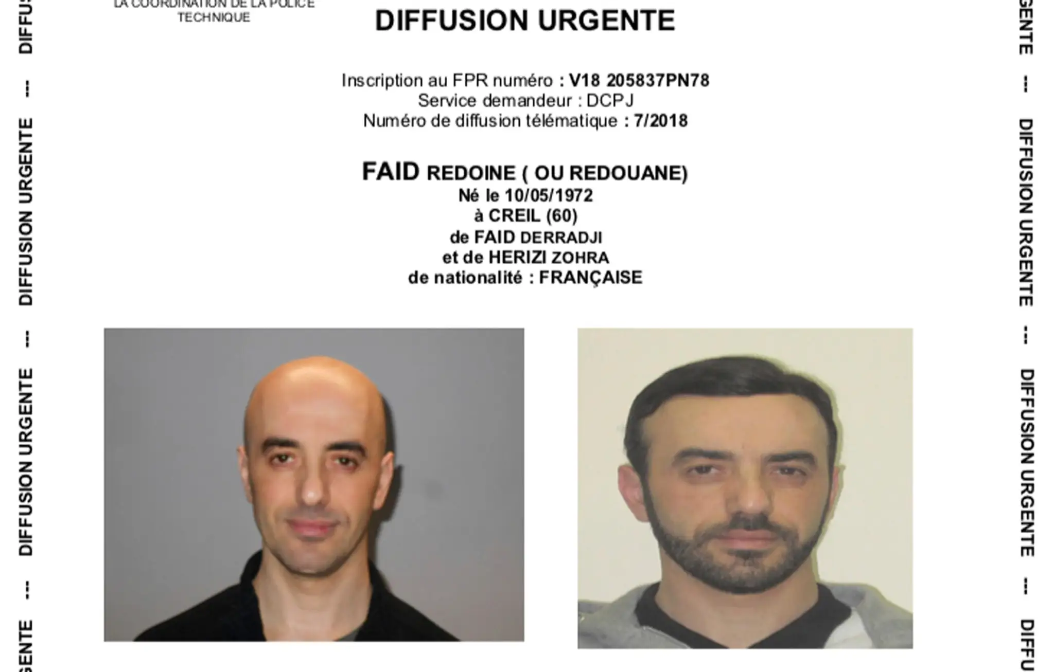 Francúzsky zločinec Rédoin Faid