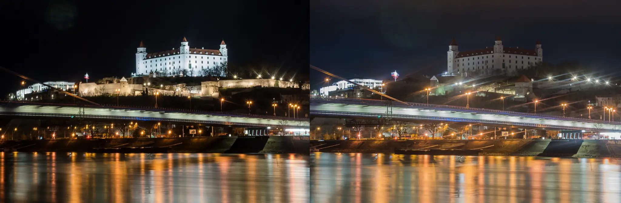 Hodina Zeme - pohľad na Bratislavský hrad.