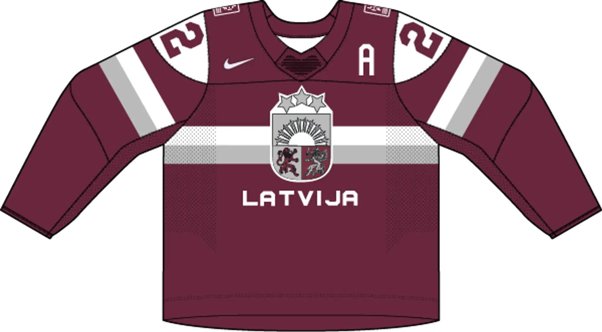 Hosťujúci lotyšský dres.