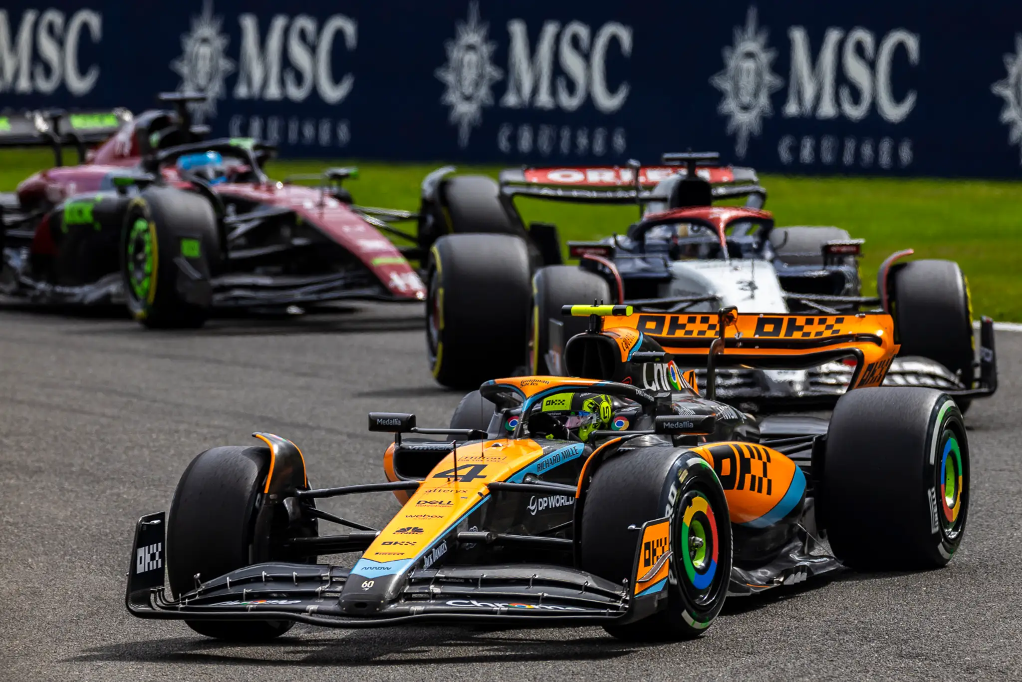 Lando Norris na trati VC Belgicka.