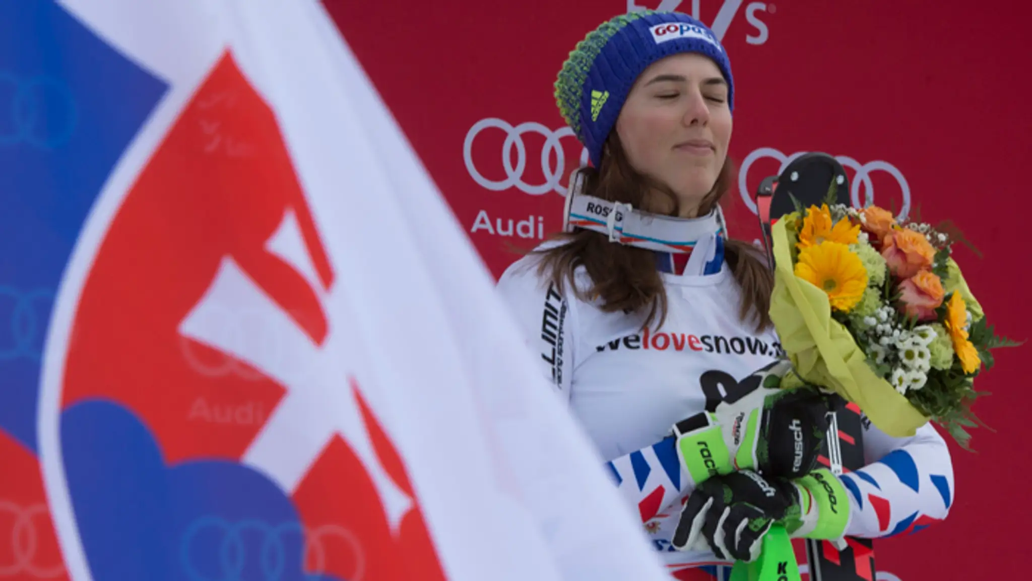 Petra Vlhová po dojazde do cieľa v 2. kole slalomu SP v švajčiarskom Lenzerheide, ktorý vyhrala..