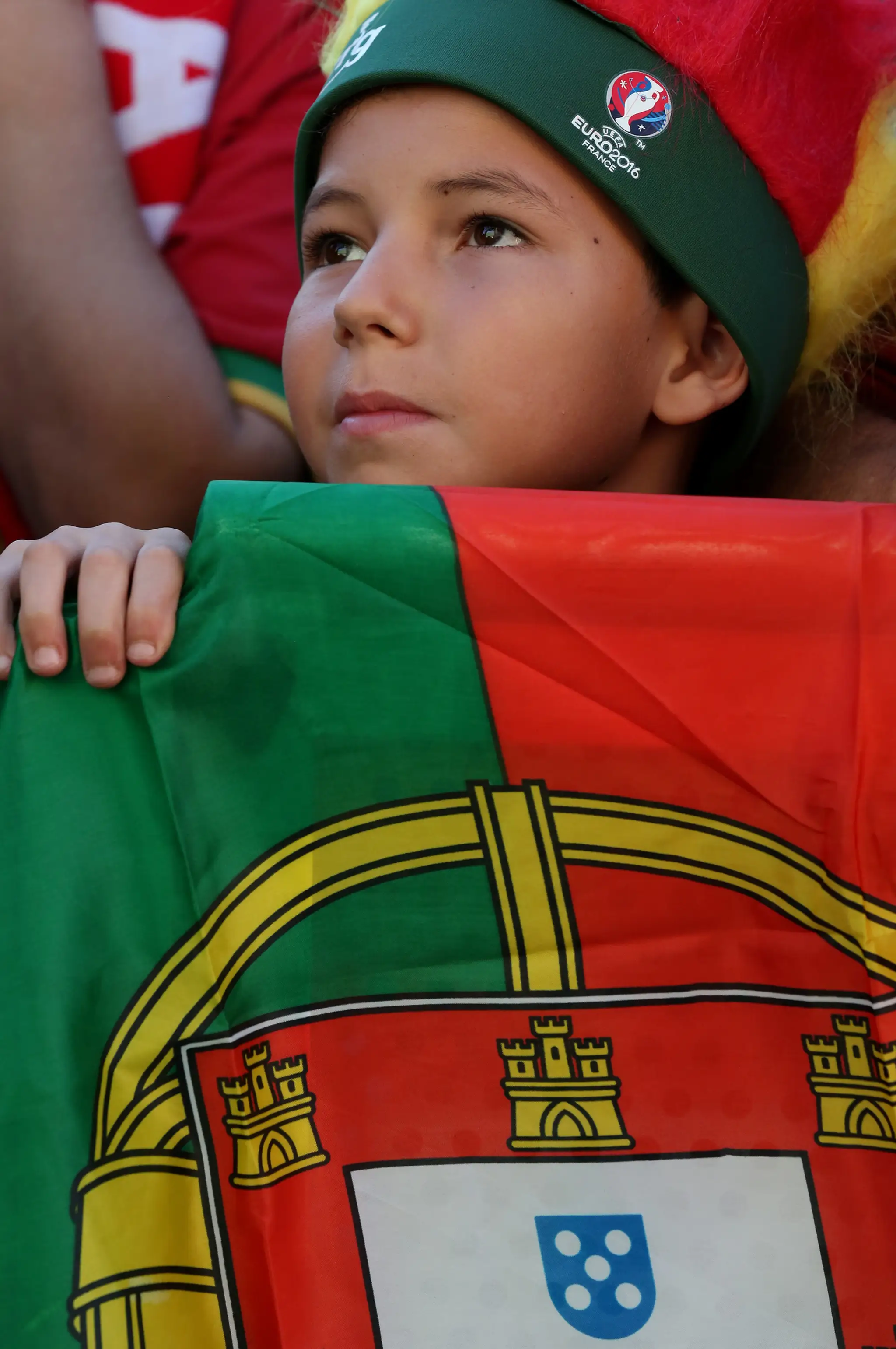 Portugalský fanúšik počas finále ME proti Francúzsku.