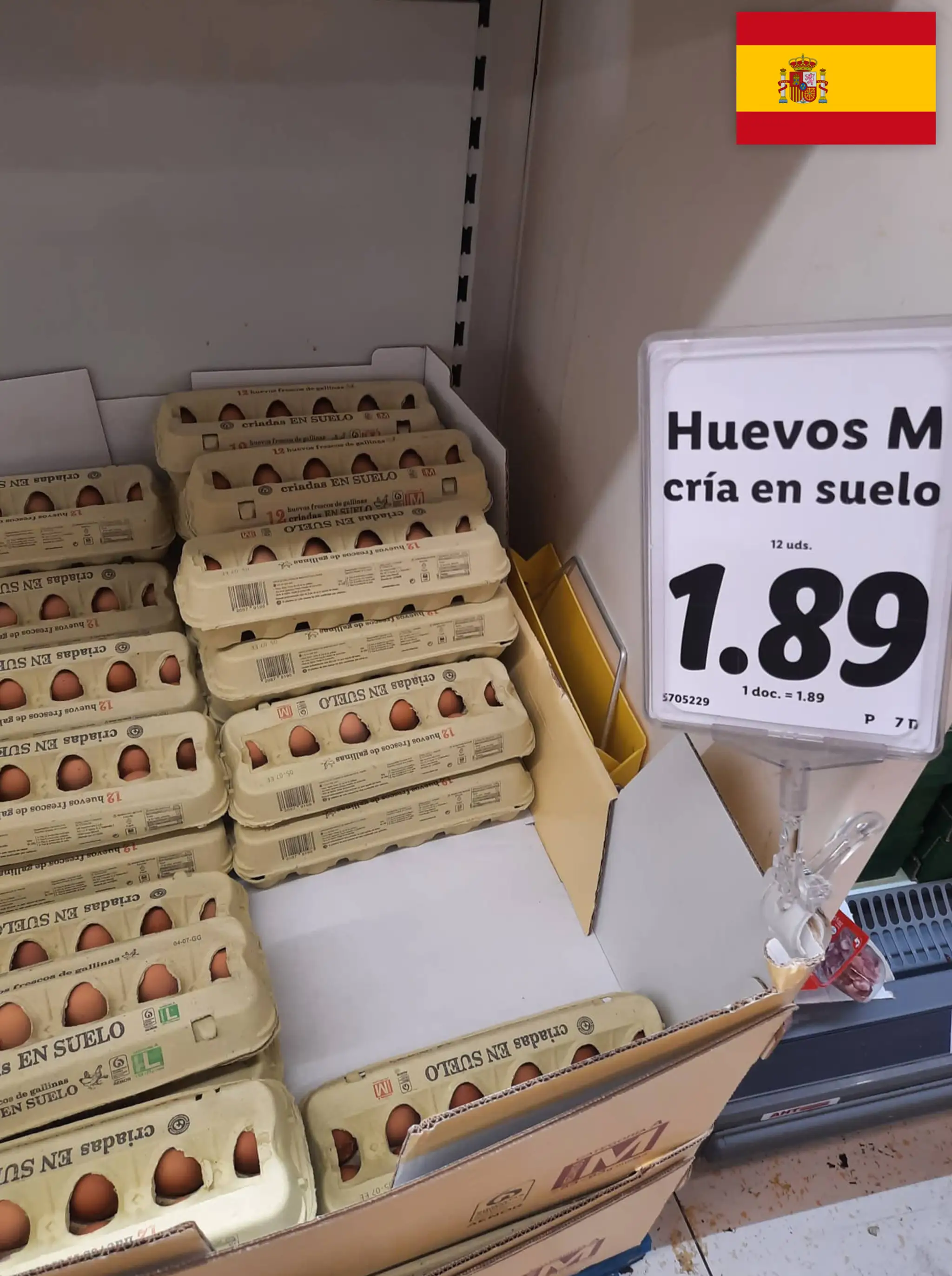 Cena vajec v Španielsku