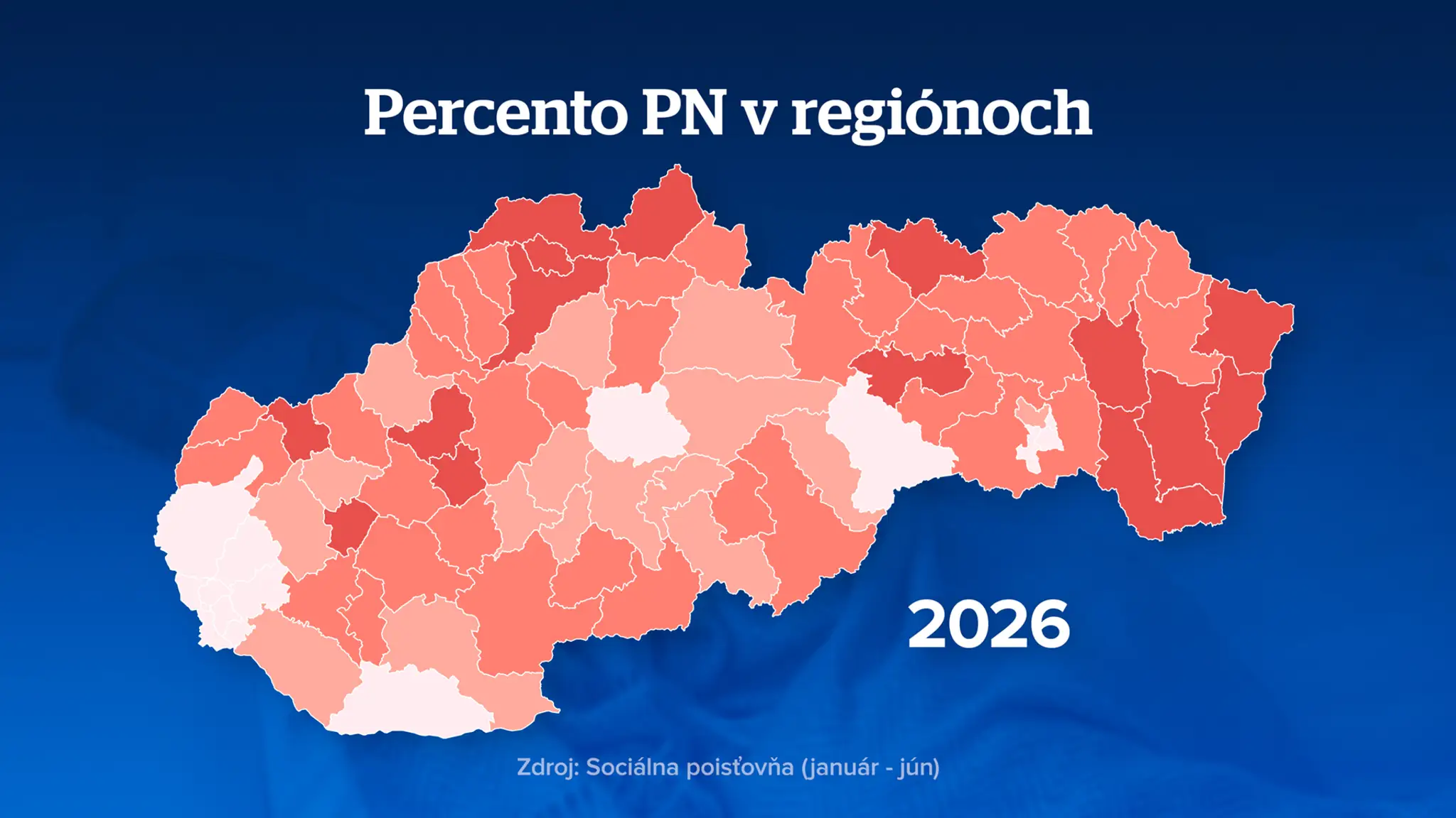 Percento PN v regiónoch