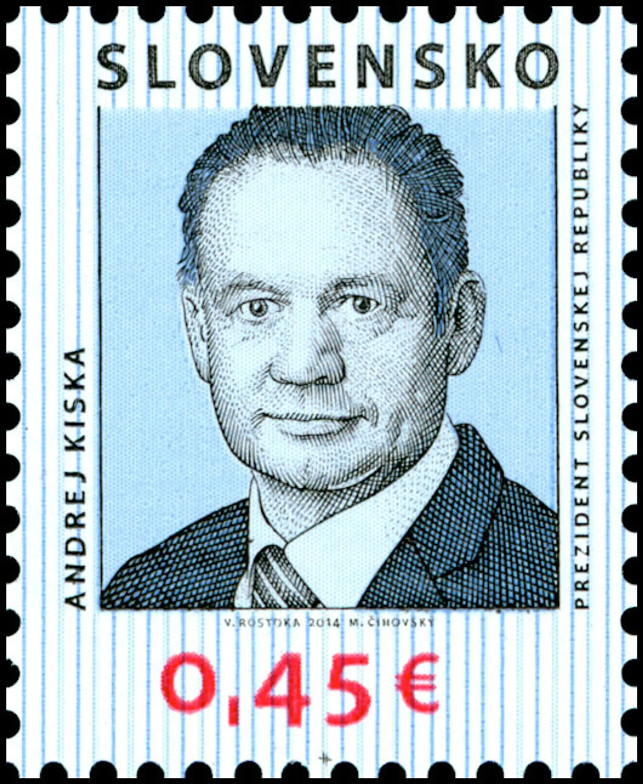Známka s novým prezidentom Andrejom Kiskom