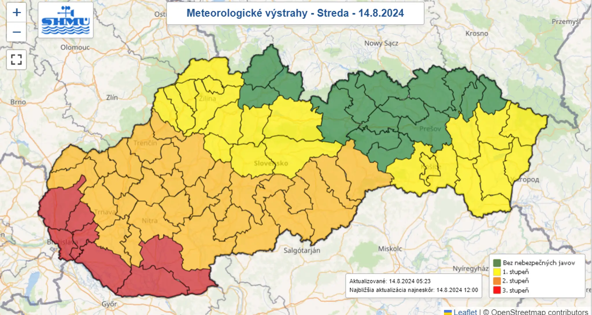 Výstrahy SHMÚ.